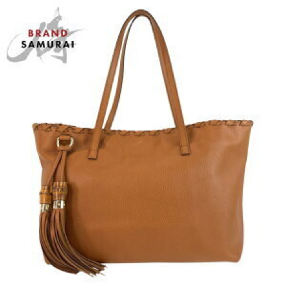 Gucci Bamboo Shoulder Bag Brown Tassel Tote Leather - Picture 2 of 10